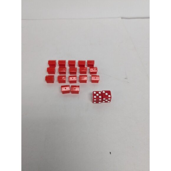 Monopoly Cheaters Edition 2017 Game Replacement Hotels Red 2 Dice - Picture 1 of 5